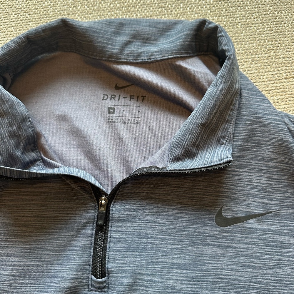 Nike Dri-Fit Heathered Gray Quarter-Zip Top